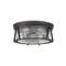 Z-Lite Cape Harbor 3 Light Flush Mount, Matte Black & Clear 491F3-MB - alternate 4